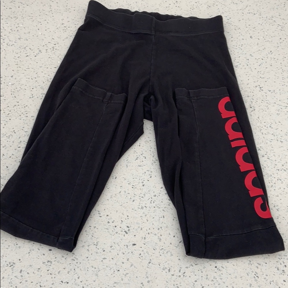 Adidas black and red leggings